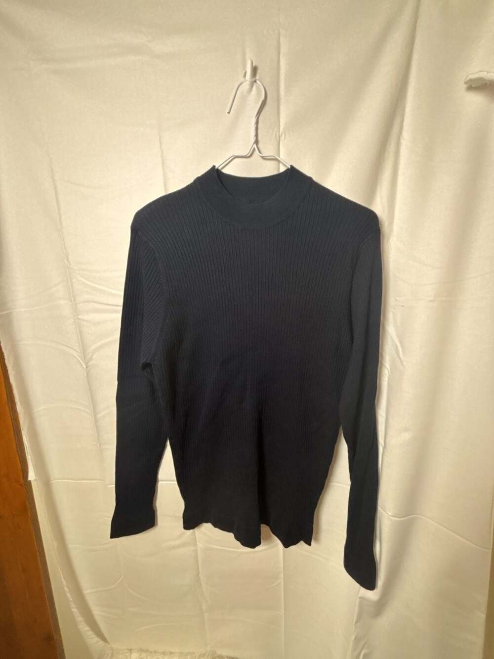 Zara Black Ribbed Knit Mock Turtleneck Sweater